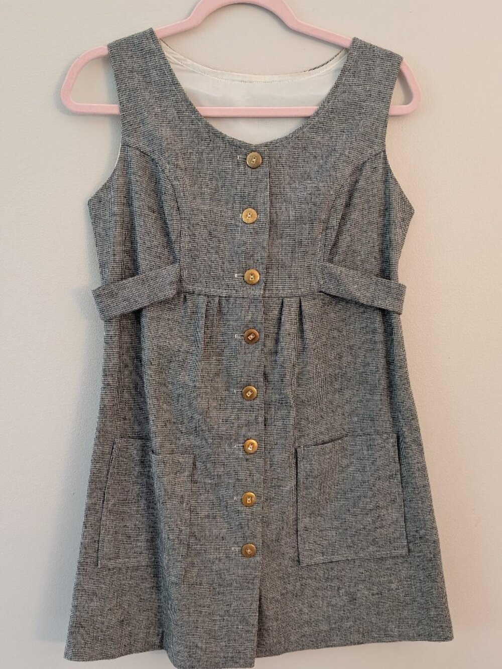 Girls Plaid Wool Jumper Dress Vintage